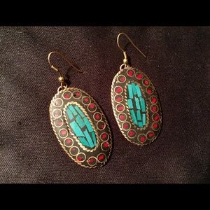 Shield like earrings! Green Ones!! SOLD-SOLD